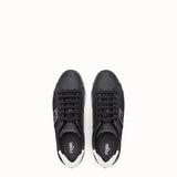 MEN'S FENDI SNEAKER Black leather low-tops