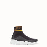 MEN'S FENDI SNEAKER Black tech fabric high-tops