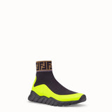 MEN'S FENDI SNEAKER Black tech fabric high-tops