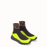 MEN'S FENDI SNEAKER Black tech fabric high-tops