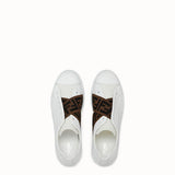 MEN'S FENDI White leather slip-ons