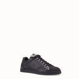 MEN'S FENDI SNEAKER Black mesh and leather low-tops
