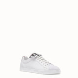 MEN'S FENDI White mesh and leather low-tops