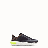 MEN'S FENDI SNEAKER Black tech fabric low-tops