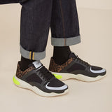 MEN'S FENDI SNEAKER Black tech fabric low-tops