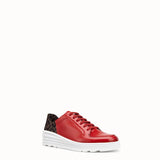 MEN'S FENDI SNEAKER Red leather low-tops