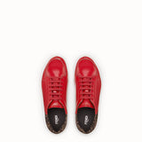 MEN'S FENDI SNEAKER Red leather low-tops