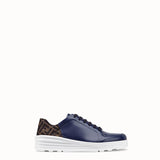 MEN'S FENDI SNEAKER Blue leather low-tops
