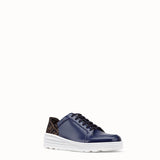 MEN'S FENDI SNEAKER Blue leather low-tops