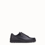 MEN'S FENDI SNEAKER Black leather low-tops