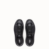 MEN'S FENDI SNEAKER Black leather low-tops