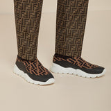 MEN'S FENDI SNEAKER Brown tech fabric low-tops