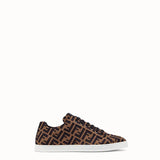 MEN'S FENDI SNEAKER Brown tech fabric low-tops