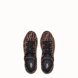 MEN'S FENDI SNEAKER Brown tech fabric low-tops