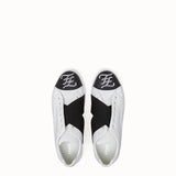 MEN'S FENDI White leather slip-ons