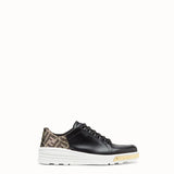 MEN'S FENDI SNEAKER Black leather low-tops