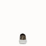 MEN'S FENDI SNEAKER Black leather low-tops