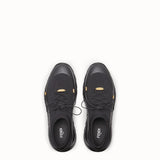 MEN'S FENDI SNEAKER Black tech fabric low-tops