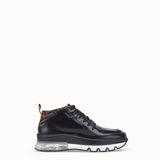 MEN'S FENDI SNEAKER Black leather lace-ups