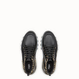 MEN'S FENDI SNEAKER Black leather lace-ups