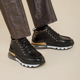 MEN'S FENDI SNEAKER Black leather lace-ups