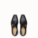 MEN'S FENDI LOAFERS Black leather monk straps
