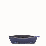 MEN'S FENDI POUCH Blue leather slim pouch