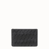 MEN'S FENDI CLUTCH Black leather pouch