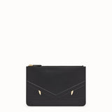 MEN'S FENDI POUCH Black leather slim pouch