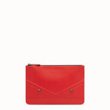 MEN'S FENDI POUCH Red leather slim pouch
