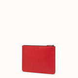 MEN'S FENDI POUCH Red leather slim pouch