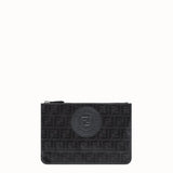 MEN'S FENDI POUCH Black fabric pochette