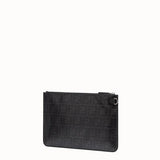 MEN'S FENDI POUCH Black fabric pochette