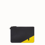 MEN'S FENDI POUCH Black leather slim pouch
