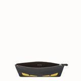 MEN'S FENDI POUCH Black and yellow leather pouch