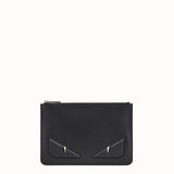 MEN'S FENDI POUCH Black leather pouch