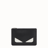 MEN'S FENDI POUCH in black leather and metal