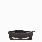 MEN'S FENDI POUCH Black leather slim pouch