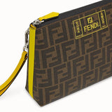 MEN'S FENDI POUCH Brown PU slim pouch