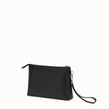 MEN'S FENDI POUCH Black leather pochette