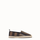 MEN'S FENDI ESPADRILLES Brown fabric espadrilles