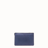 MEN'S FENDI CLUTCH Blue leather slim pouch