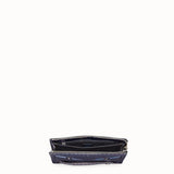 MEN'S FENDI CLUTCH Blue leather slim pouch