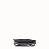MEN'S FENDI CLUTCH Black leather pouch