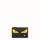 MEN'S FENDI CLUTCH in black Roman leather with inlay