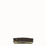 MEN'S FENDI CLUTCH in black Roman leather with inlay