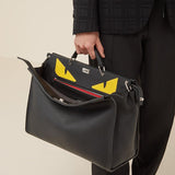 MEN'S FENDI PEEKABOO ICONIC MEDIUM Black leather backpack