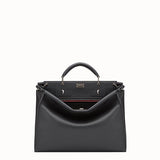 MEN'S FENDI PEEKABOO ICONIC FIT Smooth black leather bag