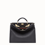 MEN'S FENDI PEEKABOO ICONIC FIT Black Roman leather bag
