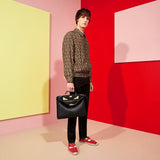 MEN'S FENDI PEEKABOO ICONIC FIT Black Roman leather bag